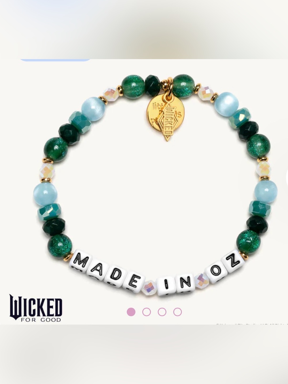Little Words Project “Made In Oz” Green Beaded Stretch Bracelet from Wicked NWT